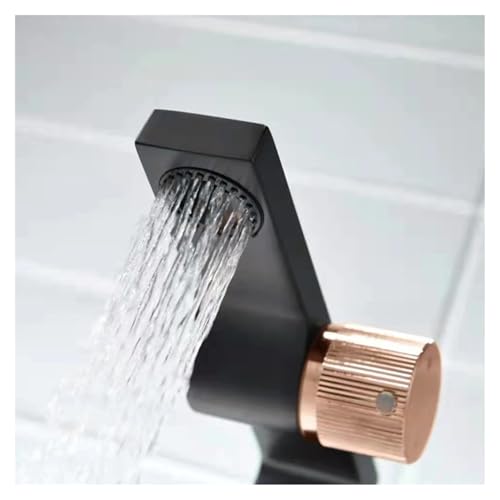 Grifo de baño rose gold de diseño simple para un aseo sofisticado y funcional 6