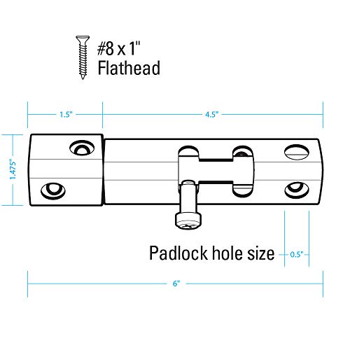 Heavy Metal 6" Tamperproof Heavy Duty Security Bolt (Black) #TOP5