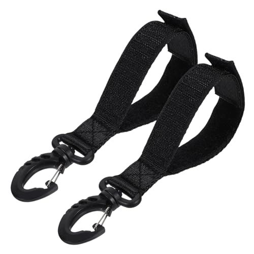 Gancho de paleta de kayak de nylon negro con correa de seguridad Toddmomy