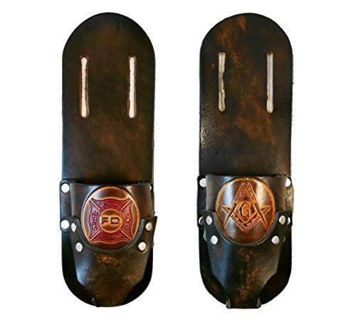 Leather Beer Holster, Drink Beverage Holder for bottle or can, Handcrafted, Many Tooled Designs3