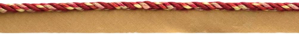 DÉCOPRO 3/16" (0.5cm) Small Shiny Twisted with Lip Twisted Rope | Cord Trim # 0316MLT, Topaz Beige #PR24 (Gold Beige, Chocolate Brown, Sky Blue) 12 Yard Value Pack (36 ft/11m)
