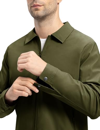 TBMPOY Men’s lightweight jackets, casual style, windbreaker, elegant, lightweight, autumn, spring, golf, work, business