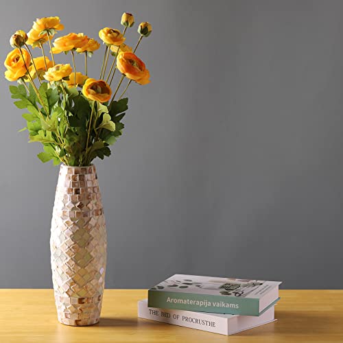 Artificial Silk Flowers Persian Buttercup Heavy Color Ranunculus Flower 5 Pcs,Suitable For Core Decoration,Wedding Floral Creation,Flower Arrangement Diy Project,Interior Decor（Yellow） #TOP3