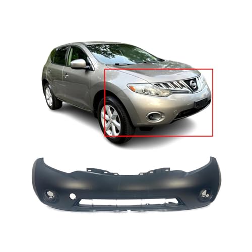 Image of FitParts Compatible with Nissan Murano 2009-2010 Front Bumper Cover | Primed, With Fog Light Holes, Ready to Paint, OEM FBM221AA0H, NI1000257