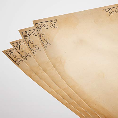 Image of alterEgo (Pack of 15) - A4 Letter Stationery Paper, Printed for Writing Poems, Letters and Lyrics (Papyrus) (with Complimentary Kraft Envelopes)