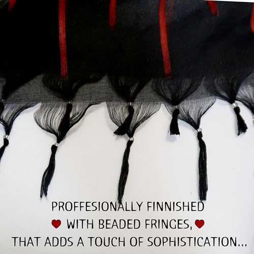 Pretied Head Scarf for Women Lightweight Pretied Bandana Tichel Head Scarves, Jewish Head Coverings for Women Beaded Fringes2