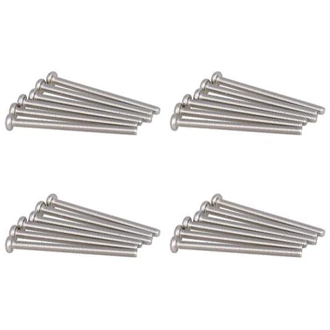 MroMax M4x55mm Machine Screws Pan Phillips Cross Head Screw 304 Stainless Steel Fasteners Bolts 20Pcs Cover