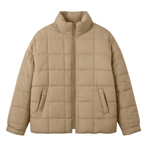 fartey Packable Puffer Jacket Women Quilted Coat Stand Collar Winter Jacket - image 5