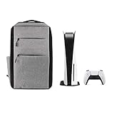 RIPTEADRY Travel Backpack for PS5 Carry Bag Gaming Console Backpack Storage Case Compatible with PS5, with Zippered Pockets for Games & Accessories