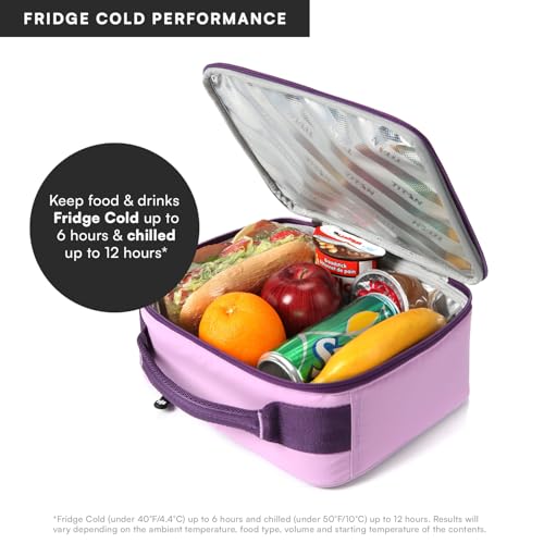Image of Titan by Arctic Zone Fridge Cold Lunch Box with 2 Gel Ice Packs, Small Insulated Cooler Bag with Leak Proof Lining for School and Work, Lavender