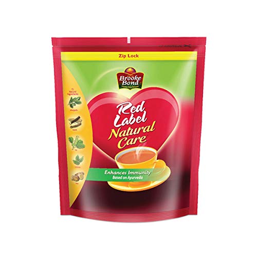 Image of Red Label Natural Care Tea, Chai Made with 5 Ayurvedic Herbs, 1 Kg + Red Label Tea, Blend Of Tea Rich In Healthy Flavonoids, Makes Tasty And Healthy Chai, 1 kg (Premium Blend)