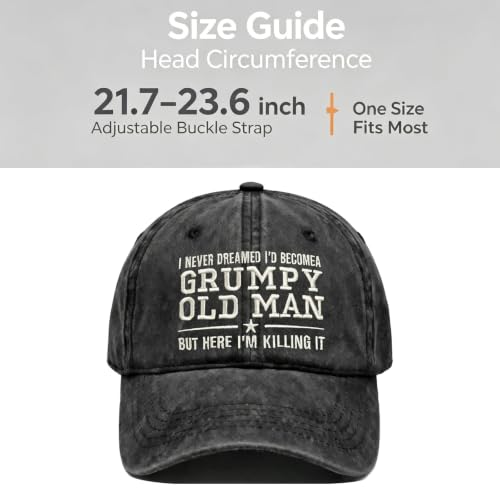 Old & Don't Care Hat, Vintage Distressed Old & Don’t Care Cap, Adjustable Funny Baseball Cap - image 2