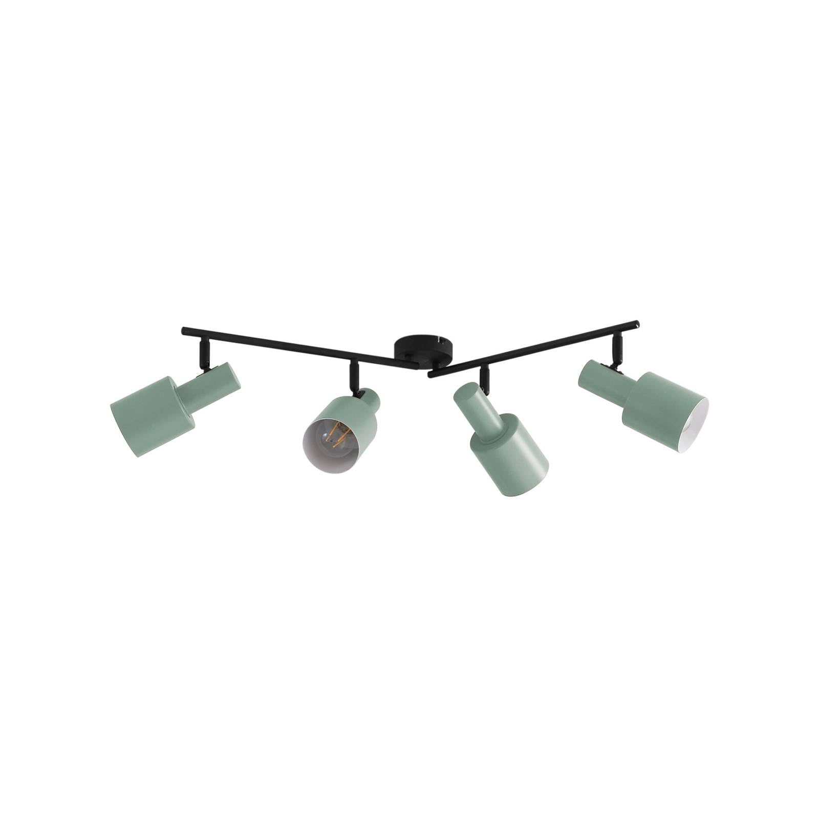 Lindby Green, Black Downlight Ovelia, Green, 80 Cm, 4-Bulb, E27