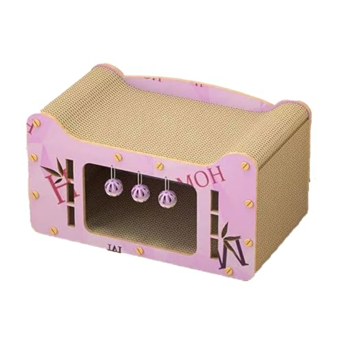 Fiozwea キャット爪とぎハウス プレトン 二段ベッド 家具プロテクター 段ボール製 キャットハウス/ベッド 両用 オールシーズン対応 猫用 高密度段ボール製 室内ラウンジ/隠れ家 (各種サイズ展開) (猫トンネル,55*30*30CM)