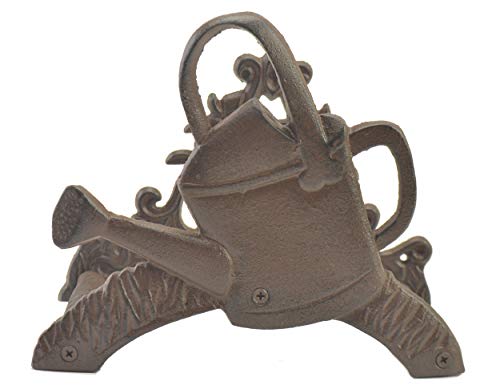 Flag Emotes Cast Iron Garden Hose Holder Watering Can Design 7.625