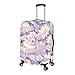 COEQINE Women Luggage Cover for Travel, Fashion Print Cute Bunny Daisy Floral Baggage Cover For 18-30 inch Suitcase,Purple Size S