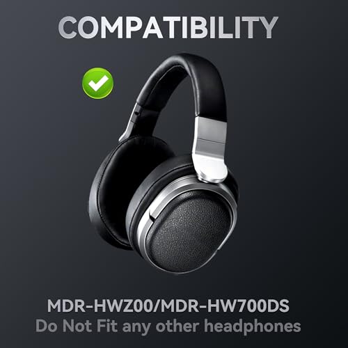 Lukvcoe almohadillas de repuesto profesionales para Sony MDR-HW700, auriculares inalámbricos MDR-HW700DS – Cojines con cuero sintético más suave y espuma de aislamiento acústico (Cuero sintético - Negro) miniatura 2