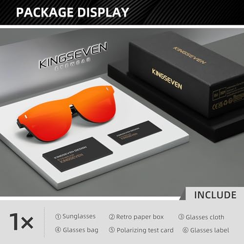 KINGSEVEN Polarized Sunglasses Men Women Retro Sun Glasses Outdoors Sports Cycling Fishing Mirrored Full Frame Eyewear 756 7