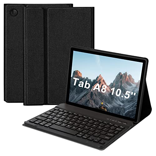 Keyboard Case for Samsung Galaxy Tab A8 10.5 inch 2022, Stand Cover with Magnetically Detachable Wireless Bluetooth Keyboard for Samsung A8 keyboard Case SM-X200/ X205 /X207(Black)