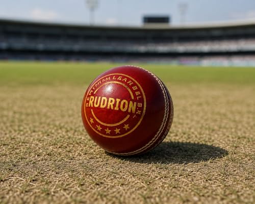 Image of Premium Leather Cricket Ball | Hand Stitched 4 Ply Leather Ball with Raised Seam for Swing & Bounce | Durable Match & Practice Ball for Club, Training & Professional Cricket (2, Red)