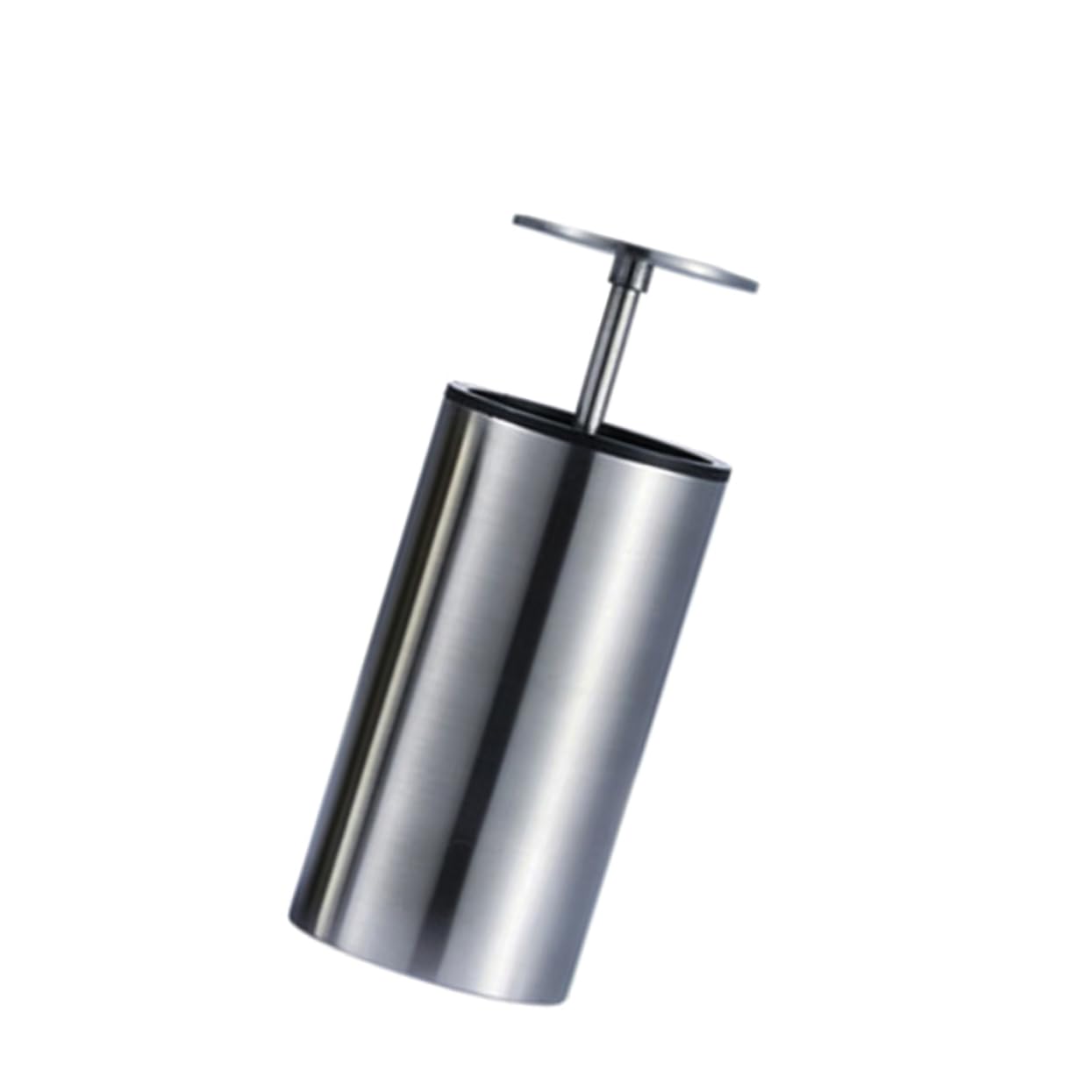 HOLIDYOYO 1pc Box Silver Toothpick Dispenser Hand Pressure Toothpick Jar Push Type Toothpick Holder