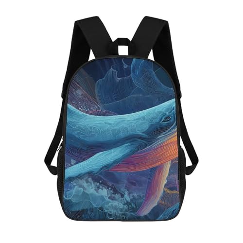 Psychedelic Whales Jumps Out Sea Unisex Backpack 17