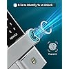 Smart Lock Keyless Entry Door Locks - HEANTLE Fingerprint Bluetooth Electronic Lever Touchscreen Keypad Deadbolt Alternative Digital Handle for Front Door Auto Lock Works with Alexa Google Home Silver - Image 4