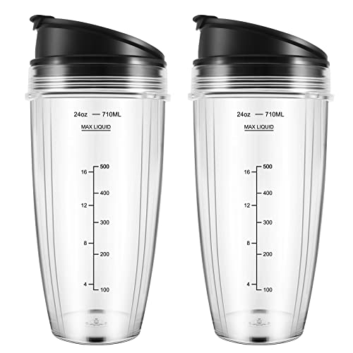Surluoen Vasos de Repuesto de 24 Onzas Compatibles con Licuadora BN401, BN701, SS101, BN400, BN800, BN801