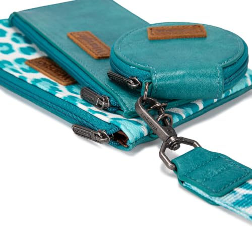 Image of Montana West X Wrangler Keychain Wallets for Women Dual Pouch Wristlet