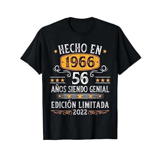 56 Años Cumpleaños Regalo Para Hombre Mujer Hecho En 1966 Camiseta