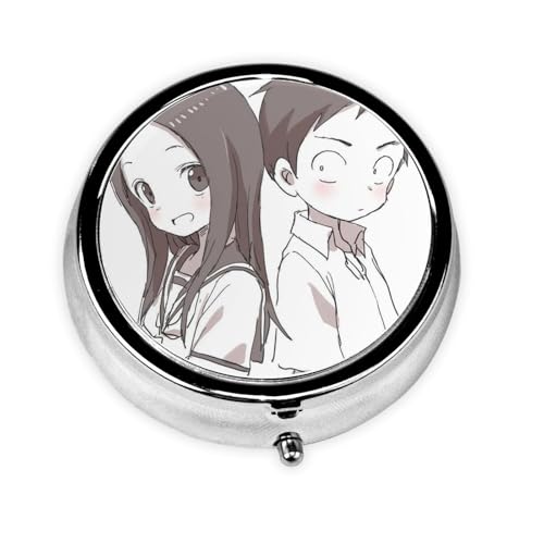 からかい上手の高木さん 薬入れ ケース アニメ ミニボックス錠剤 薬箱 密閉 飴ケース 耐湿 丸い 小物入れ 指輪 ネックレス 紐 ネジ 収納ケース