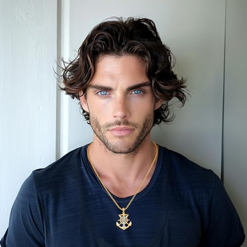 Anchor Jesus Cross Pendant Necklace for Men Women, 925 Sterling Silver Patron Jesus Medal Pendant Amulet Religious Protection Jewelry Gifts4