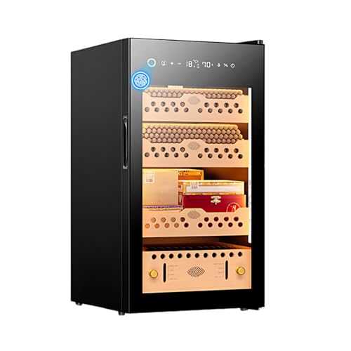 Lissontine Electric Humidor Thermostatic Cooling Humidor Cabinet with Smart Humidity & Temp Control, Spanish Cedar Wood Shelves, for Men 70L-400Counts