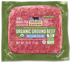 Organic Rancher, Organic Ground Beef 85% Lean/15% Fat, 16 Ounce