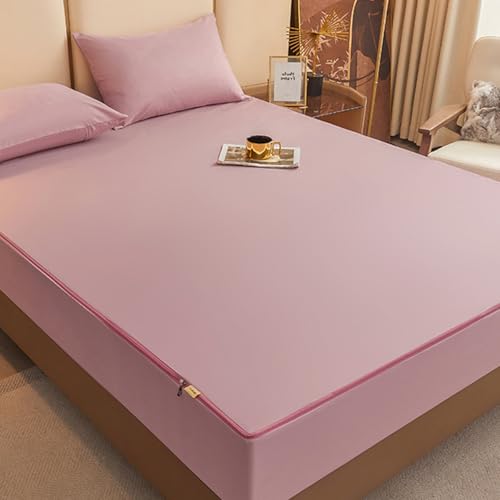 Wodoodporny japoński pokrowiec na materac podłogowy z zamkiem błyskawicznym, pyłoszczelny futon, nadająca się do prania, mata do spania na pełny rozmiar (180 x 200 cm) - jednolity kolor