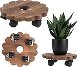 Supvox Pflanzenroller aus Massivholz Ø 20 cm - Belastbar bis 35 kg - Rundes...