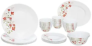Janus Opalware Floral Dinner Set, 33-Pieces, White