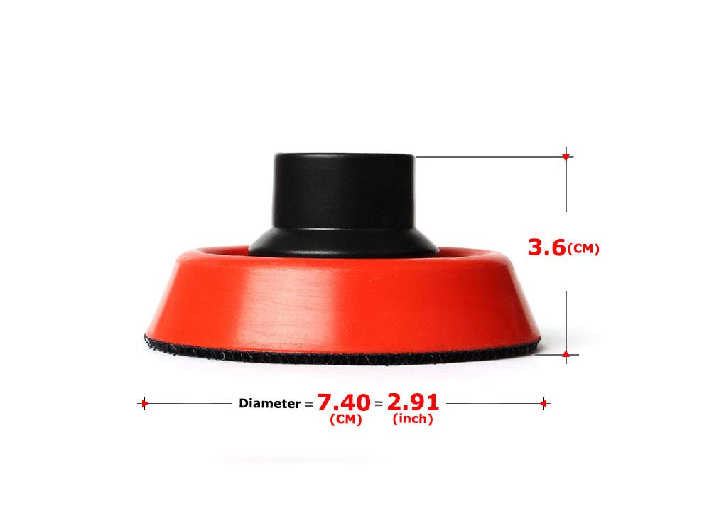 3" Hook and Loop Backer Pads with 5/8-11 Thread for Car Polisher Sanding Polishing (2-Pcs)