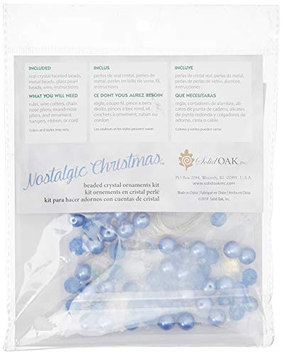 Solid Oak Kit Bead Orn Blue Ice Drops #TOP1