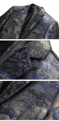 Men's Jacquard Blazer Casual Dinner One Button Tuxedo Coat for Homecoming Uniform3