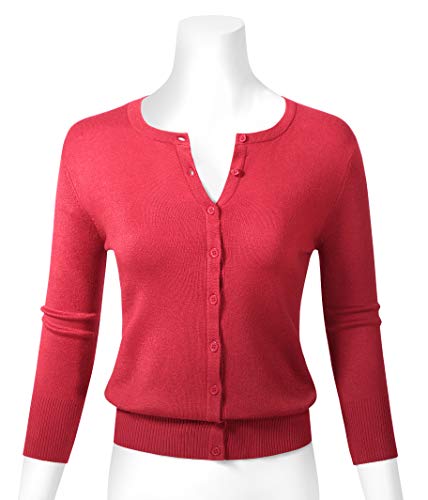 Image of Allsense Women's Long-Sleeve Crewneck Cardigan | Classic Button Down Sweater, Soft Fine Knit, Lightweight