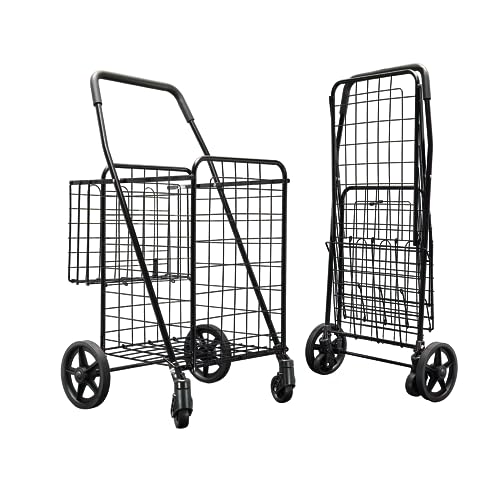 Mod Complete Folding Shopping Cart With Patent Pending Swivel Wheels And Double Basket, Large S-2081 #TOP7