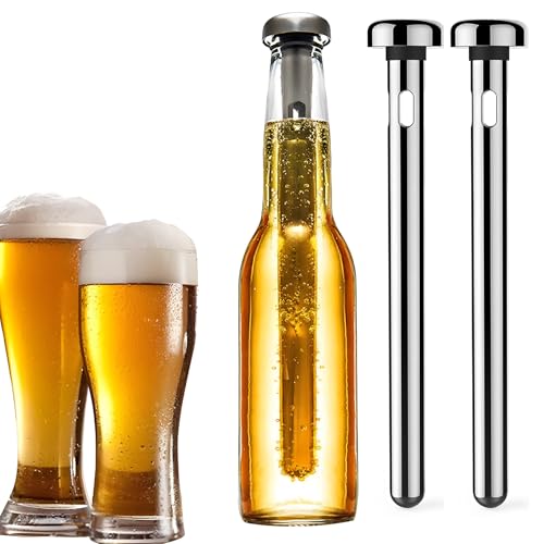 Enfriador Cerveza, dellyy Enfriador de Botellas de Acero Inoxidable, Accesorios de Vino, Regalar para Hombre y Mujer, Regalo para Padre (2)
