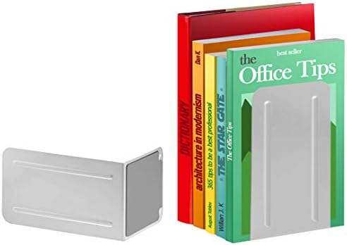 Acrimet Premium Metal Bookend (Heavy Duty) (White Color) (1 Pair Pack)