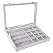 AUTOARK Ice Velvet Clear Lid 24 Grid Jewelry Tray Showcase Display Organizer,AJ-022