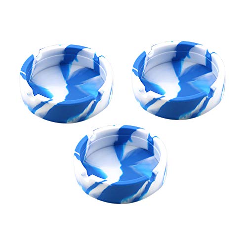jieGorge Cenicero redondo de goma de silicona resistente al calor de alta temperatura, productos de limpieza para el día de Pascua (azul)