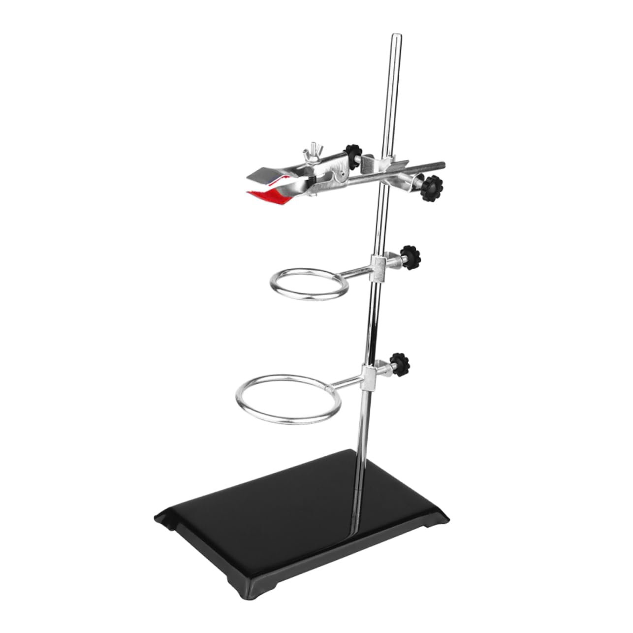 PartyKindom Laborstativ aus Eisen für Physik und Chemie Experimente mit Ringklemme Trichterhalter und Reagenzglas-klemmen Stabiles Tischstativ für Laborgeräte