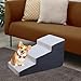 Bothyi Dog Stairs Ramp High Beds Climbing Pet Steps 3 Steps Anti Slip Bottom Practical Modern Dog Slope Stairs for Indoor Older Dogs, Dark Gray