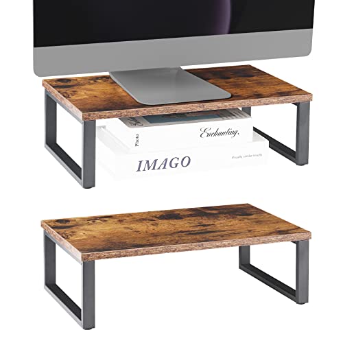 Support de moniteur en bois pour ordinateur de bureau lot de 2 étagères écran et MacBook