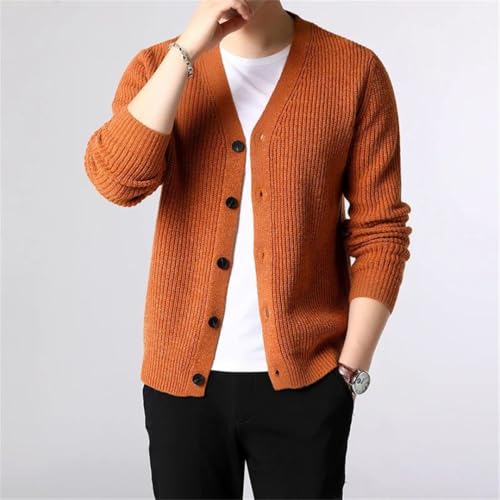 Men Cardigan Thick Slim Fit Jumpers Warm Korean Style Clothing Male3